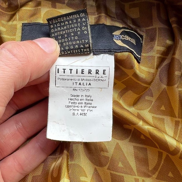 vintage Y2K Roberto Cavalli ‘just cavalli’ suede bomber w sheepskin collar - Picture 8 of 10
